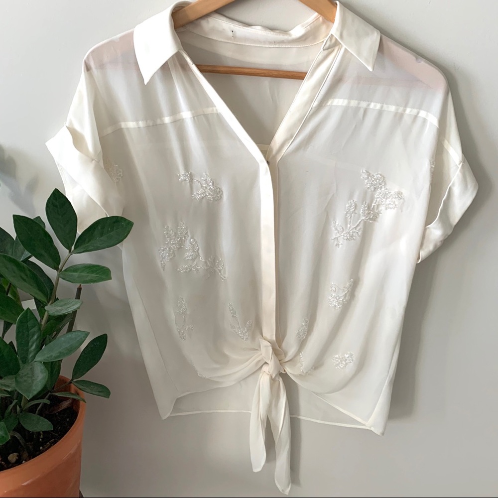 Sheer Beaded Blouse